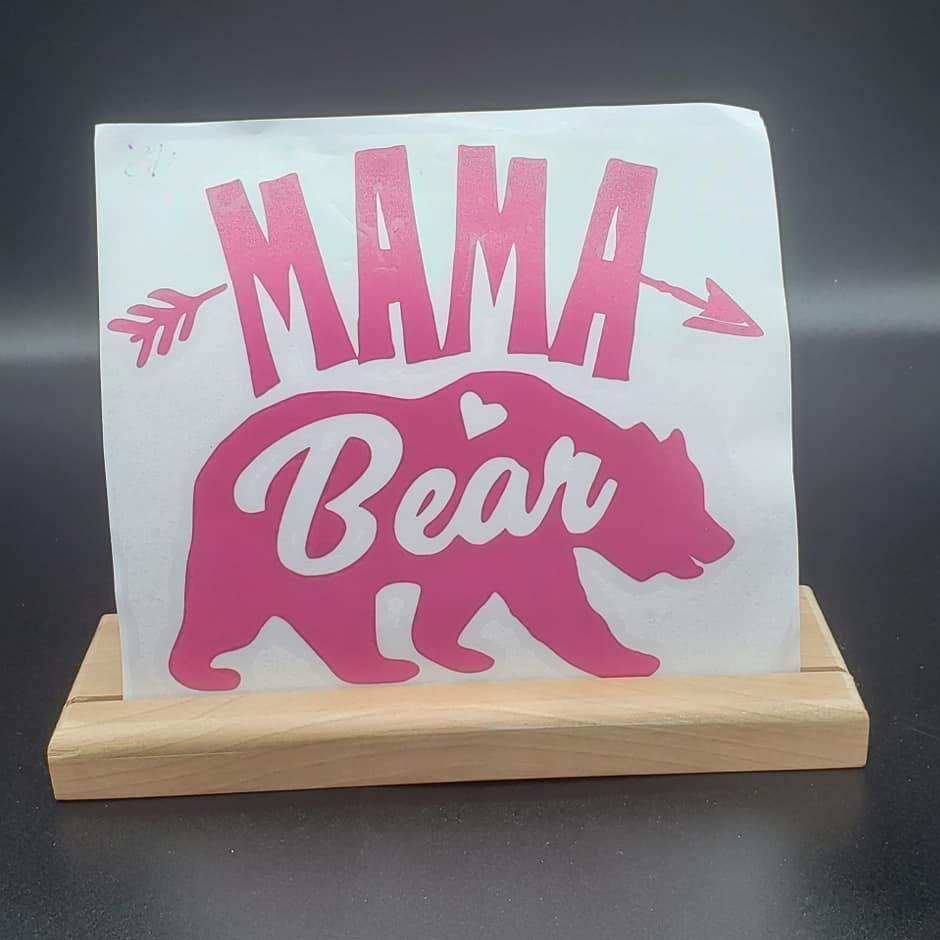 Mama Bear w/ heart Vinyl Decal