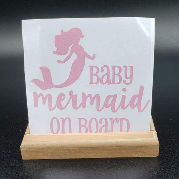 Baby Mermaid on Board Vinyl Decal