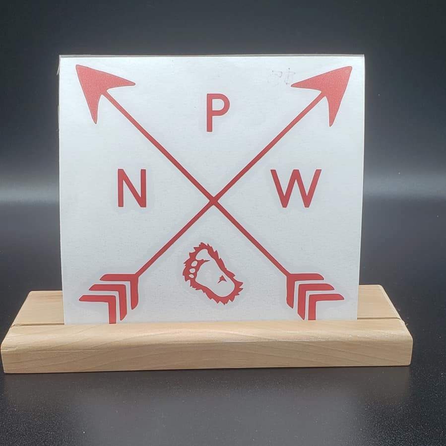 PNW Arrows with Big Foot's Foot Print Vinyl Decal